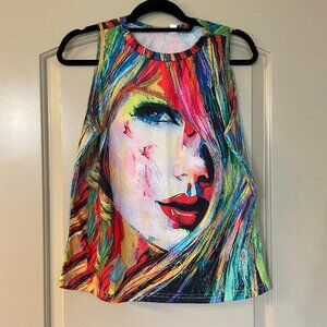 Taylor Swift Pop Art Sleeveless T-Shirt -NWOT